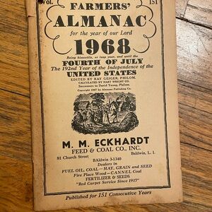 Vintage 1968 Farmers' Almanac
